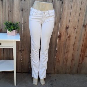 7 for all Mankind sz 25 lightning white straight jeans low rise
